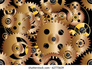 Pattern from gears and mechanisms of hours