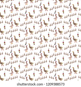 Pattern Geese with little geese