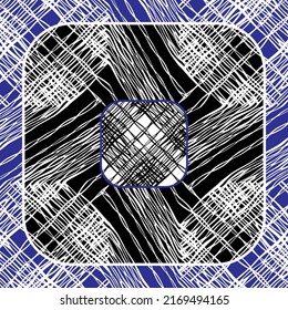 Patrón geométrico de 2 colores, negro y blanco, abstracto, diagonal rayas de cebra blanca sobre un fondo negro para el diseño de un hijab, almohada, mantel, bufanda, azulejos. t