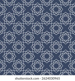 Patrón Geométrico Árabe transparente Fondo floral monocromo Abstractas islámico Oriental Fantasía Hexagonal Lineal Estrella Diseño azul marino