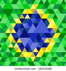 Pattern of geometric in Brazil flag concept