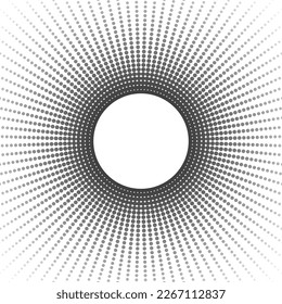 The pattern of geometric circle shapes. Black abstract vector circle frame halftone dots. Vector illustration.