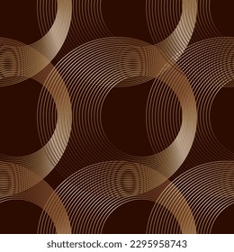 Pattern of geometric circles with a gradient. Vector, bronze pattern for wallpaper. 