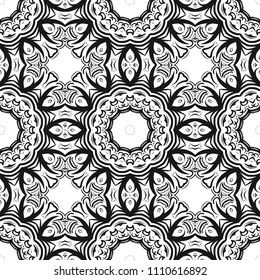 pattern with geometric color elegant ornament, design for print fabric, bandana. vector illustration. red tone.