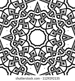pattern with geometric color elegant ornament, design for print fabric, bandana. vector illustration. blue tone.