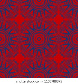 pattern with geometric color elegant ornament, design for print fabric, bandana. vector illustration. blue tone.