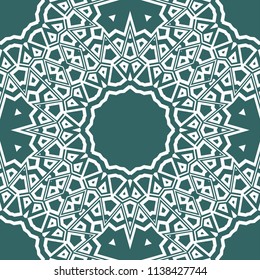 pattern with geometric color elegant ornament, design for print fabric, bandana. vector illustration. blue tone.
