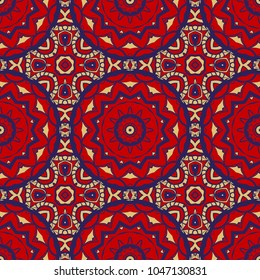 pattern with geometric color ornament, design for print fabric, bandana. vector illustration. red tone