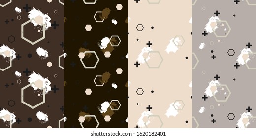 Pattern of geometric colored shapes Trendy Scandinavian color palette modern background with triangles