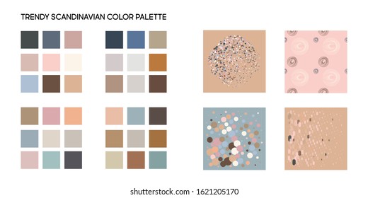 Pattern of geometric colored shapes Trendy Scandinavian color palette modern background with triangles