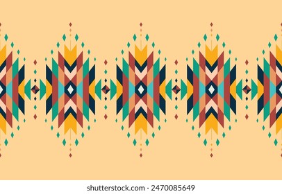 Pattern Geometric colorful seamless vector, traditional ornament for clothing, background, wallpaper, wrapping, batik, knitwear, vector embroidery pattern.