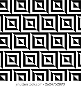 Pattern of geometric compositions. Black and white mosaic of geometric shapes. Vector ornament.