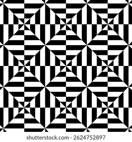 Pattern of geometric compositions. Black and white mosaic of geometric shapes. Vector ornament.