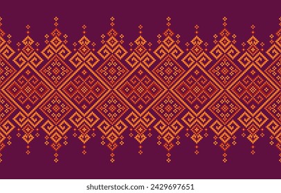 Diseño geométrico de patrón. Patrón étnico retro textil ikat vector gráfico hermoso fondo vector ilustración diseño por retro geométrico fondo de pantalla gráfico tela india colorido ornamento africano