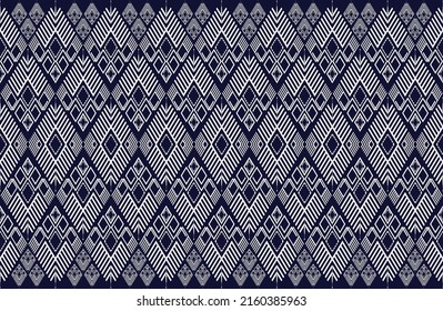 Pattern is geometric, ethnic, and seamless. Triangles, stripes, diamonds, and zigzags are used in this traditional folk building. Wallpaper, packaging, fabrics, and textiles for the design and decorat