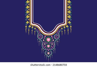 Pattern is geometric flower, ethnic, and seamless. Triangles, stripes, diamonds, and zigzags are used in this traditional folk building. Wallpaper, packaging, fabrics, and textiles for the design and 