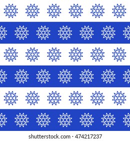 The pattern of geometric flowers. Winter seamless pattern. Cool color.