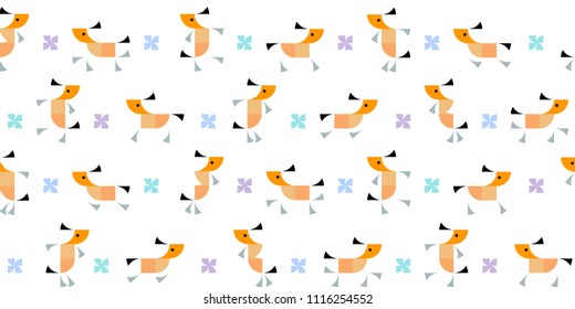 Pattern of geometric horses. Geometric background. Vector illustration. 