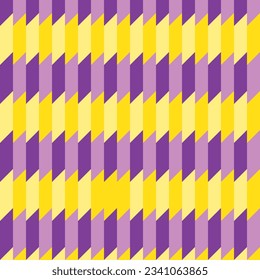 Pattern with geometric illusions, yellow and purple lines.