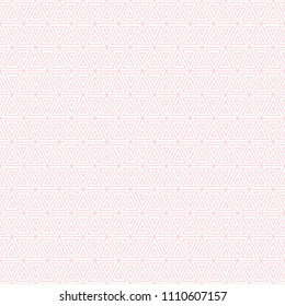 Pattern geometric line seamless from triangle stacked. Pink and white striped abstract pattern background. Vector illustration.
