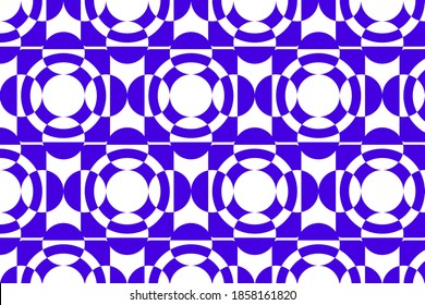 a pattern of geometric lines. Lines, circles, squares, and mazes make up the pattern.
