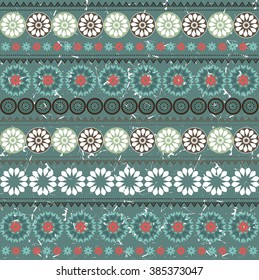 Pattern with geometric and modern floral ornament can be used for design fabric and more creative  ideas.
