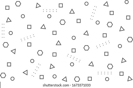 The pattern of Geometric on a white background, Illustration pattern from Geometric, simple background.