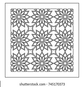Pattern geometric ornament. Card for laser cutting. Element decorative design. Geometric pattern. Vector illustration.