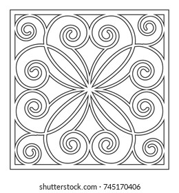 Pattern geometric ornament. Card for laser cutting. Element decorative design. Geometric pattern. Vector illustration.
