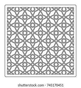 Pattern geometric ornament. Card for laser cutting. Element decorative design. Geometric pattern. Vector illustration.