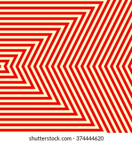Pattern with geometric ornament. Striped red white abstract background. Vector illustration