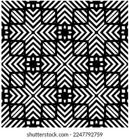 pattern in geometric ornamental style. Black and white color.Seamless pattern.