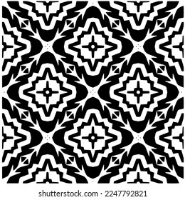 pattern in geometric ornamental style. Black and white color.Seamless pattern.