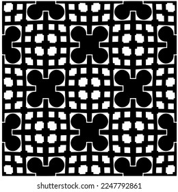 pattern in geometric ornamental style. Black and white color.Seamless pattern.