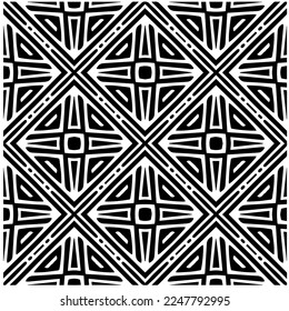 pattern in geometric ornamental style. Black and white color.Seamless pattern.