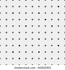 Pattern geometric seamless monochrome minimalistic dots and cross