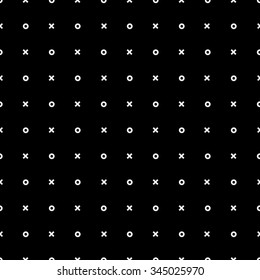 Pattern geometric seamless monochrome minimalistic dots and cross