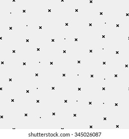 Pattern geometric seamless monochrome minimalistic dots and cross