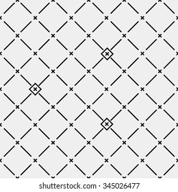 Pattern geometric seamless monochrome minimalistic diagonal lines and cross