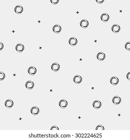 Pattern geometric seamless simple monochrome minimalistic pattern of impossible shapes, rounds