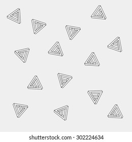 Pattern geometric seamless simple monochrome minimalistic pattern of impossible shapes, triangles