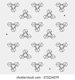 Pattern geometric seamless simple monochrome minimalistic pattern of impossible shapes, rectangles