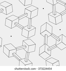 Pattern geometric seamless simple monochrome minimalistic pattern of impossible shapes, rectangles