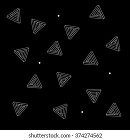 Pattern geometric seamless simple monochrome minimalistic pattern of impossible shapes, triangles