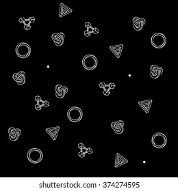 Pattern geometric seamless simple monochrome minimalistic pattern of impossible shapes, rectangles, triangles, rounds