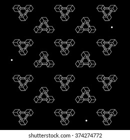 Pattern geometric seamless simple monochrome minimalistic pattern of impossible shapes, rectangles