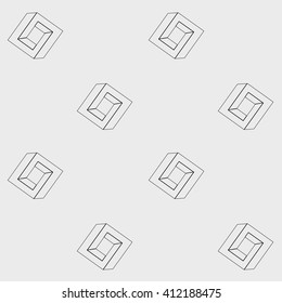 Pattern geometric seamless simple monochrome minimalistic pattern of impossible shapes, triangles