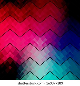 Pattern of geometric shapes. Colorful mosaic banner. Geometric retro background with place for your text. Retro triangle background. 