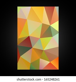 Pattern of geometric shapes. Colorful mosaic banner. Geometric retro background with place for your text. Retro triangle background. 