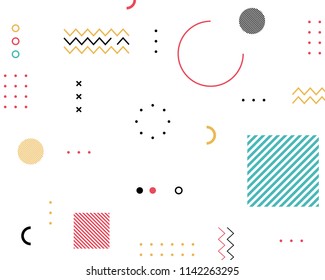 Pattern geometric shapes combines the memphis, bauhaus, modernism, graphic design, suitable for corporate identity, invitations, paper, stationery, 
event, packaging, web design.